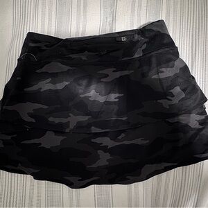 Athleta Black Camouflage Skater Skirt w shorts under